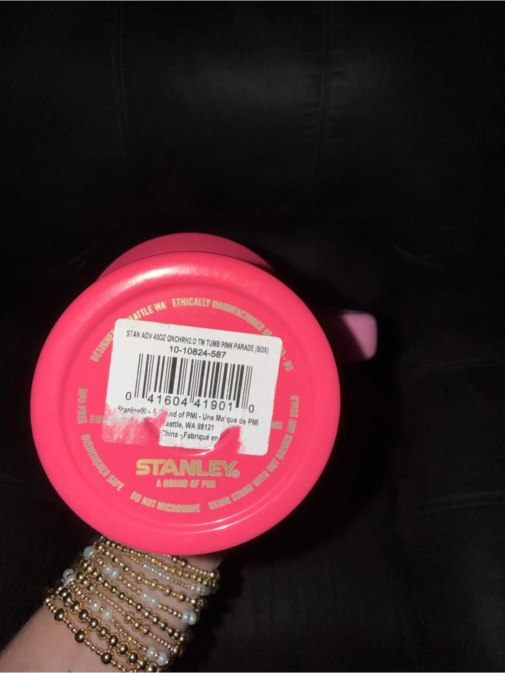 Stanley Pink Travel Mug with Handle and Straw - Picture 2 of 3